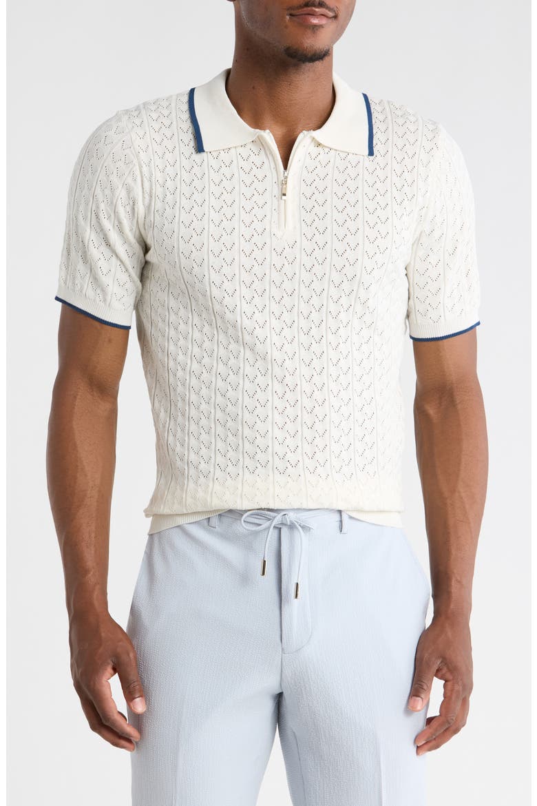Slim Fit Polo Sweater, Main, color, CREAM