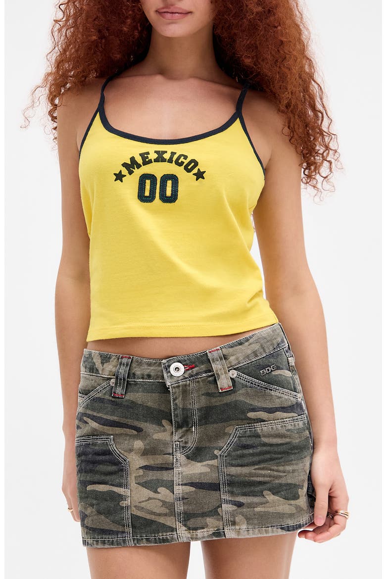 Mexico Crop Graphic Camisole, Main, color, YELLOW