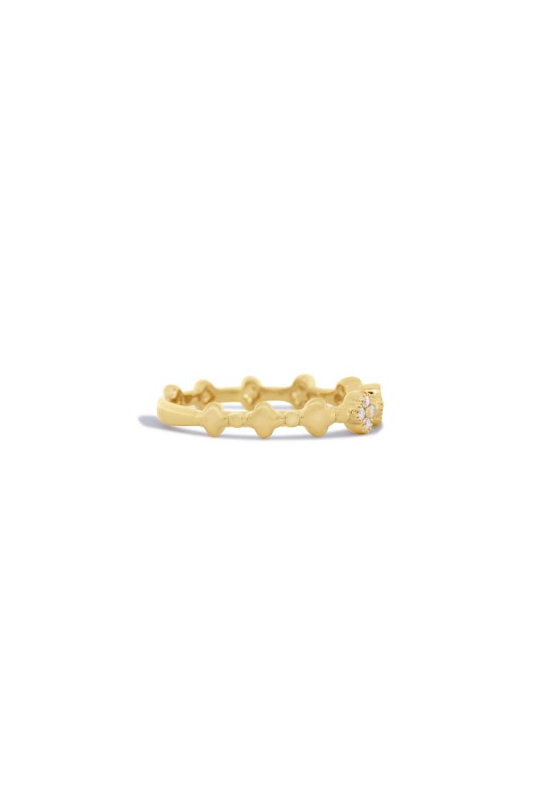 Diamond Clover Band, Alternate, color, Yellow Gold