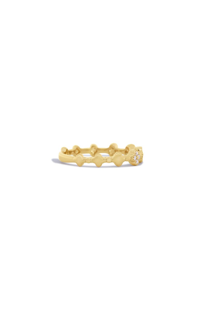 The Lovery Fine Jewelry Diamond Clover Band, Alternate, color, Yellow Gold