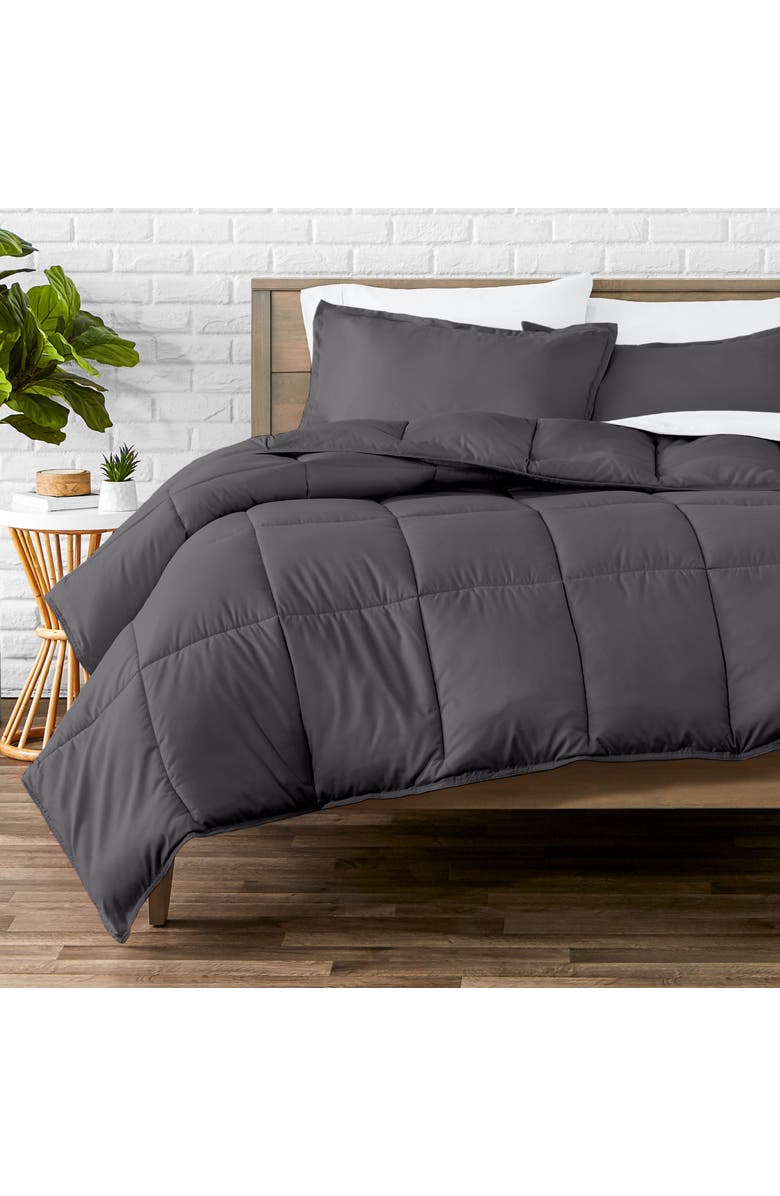 Bare Home All-Season Down Alternative Comforter Set - Oversized King, Alternate, color, Forged Iron Grey