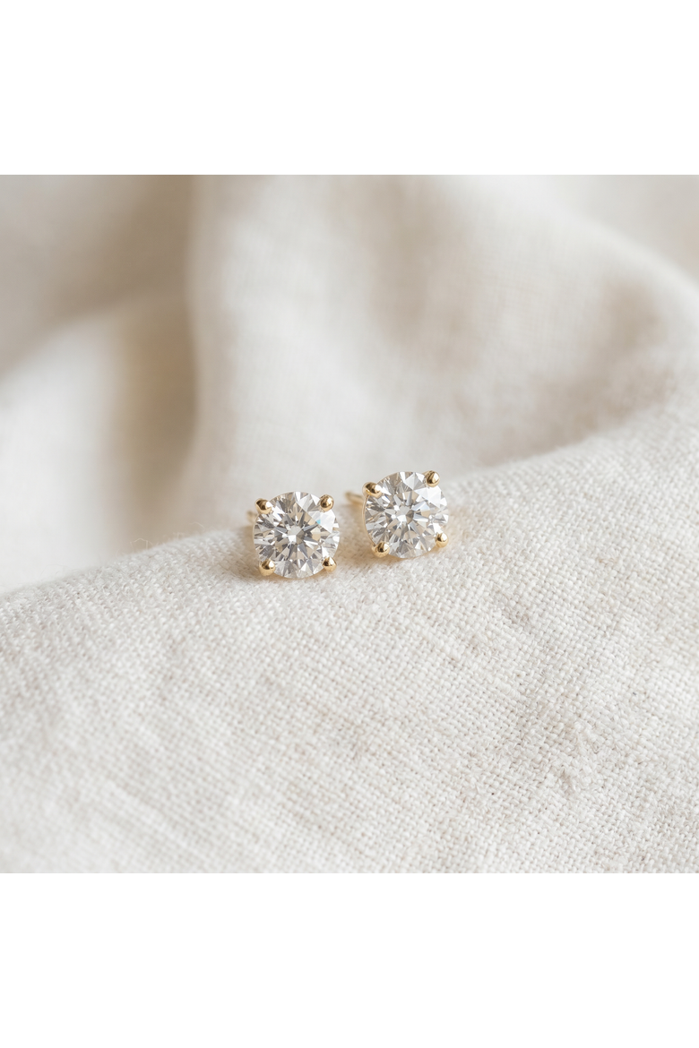 1Ct TW Diamond Screw Back Studs in 14k or Gold Lab Grown, Alternate, color, 14k White Gold