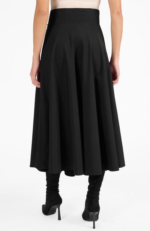 Santorelli Aster Full Midi Skirt In Black
