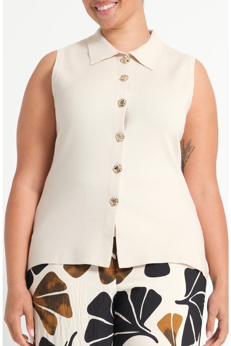 Leya Knit Sleeveless Top, Main, color, DOVE
