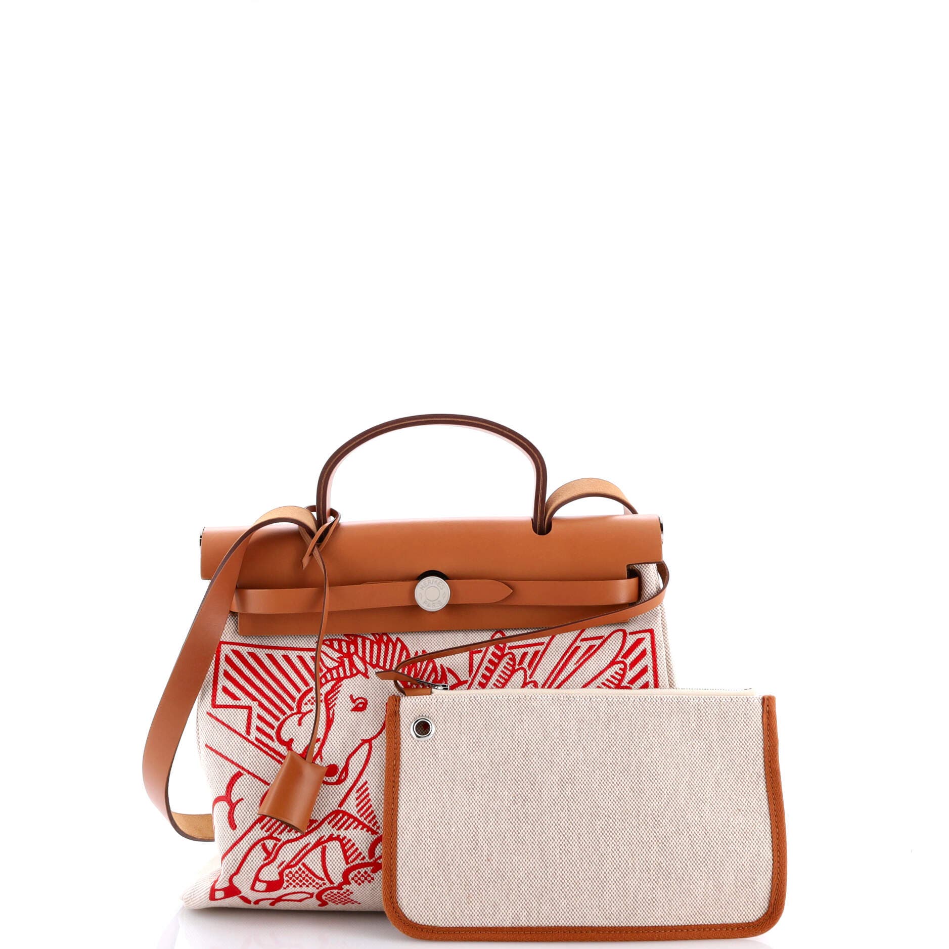 Pre-Owned Hermes Herbag Zip Pegase Pop Toile and Leather 31, Alternate, color, 