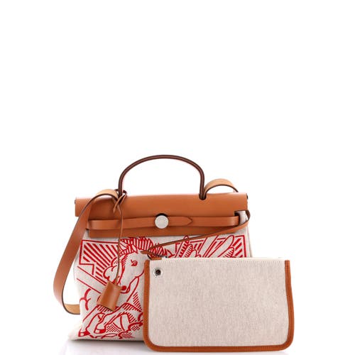 Pre-owned Hermes  Hermes Herbag Zip Pegase Pop Toile And Leather 31 In Multi