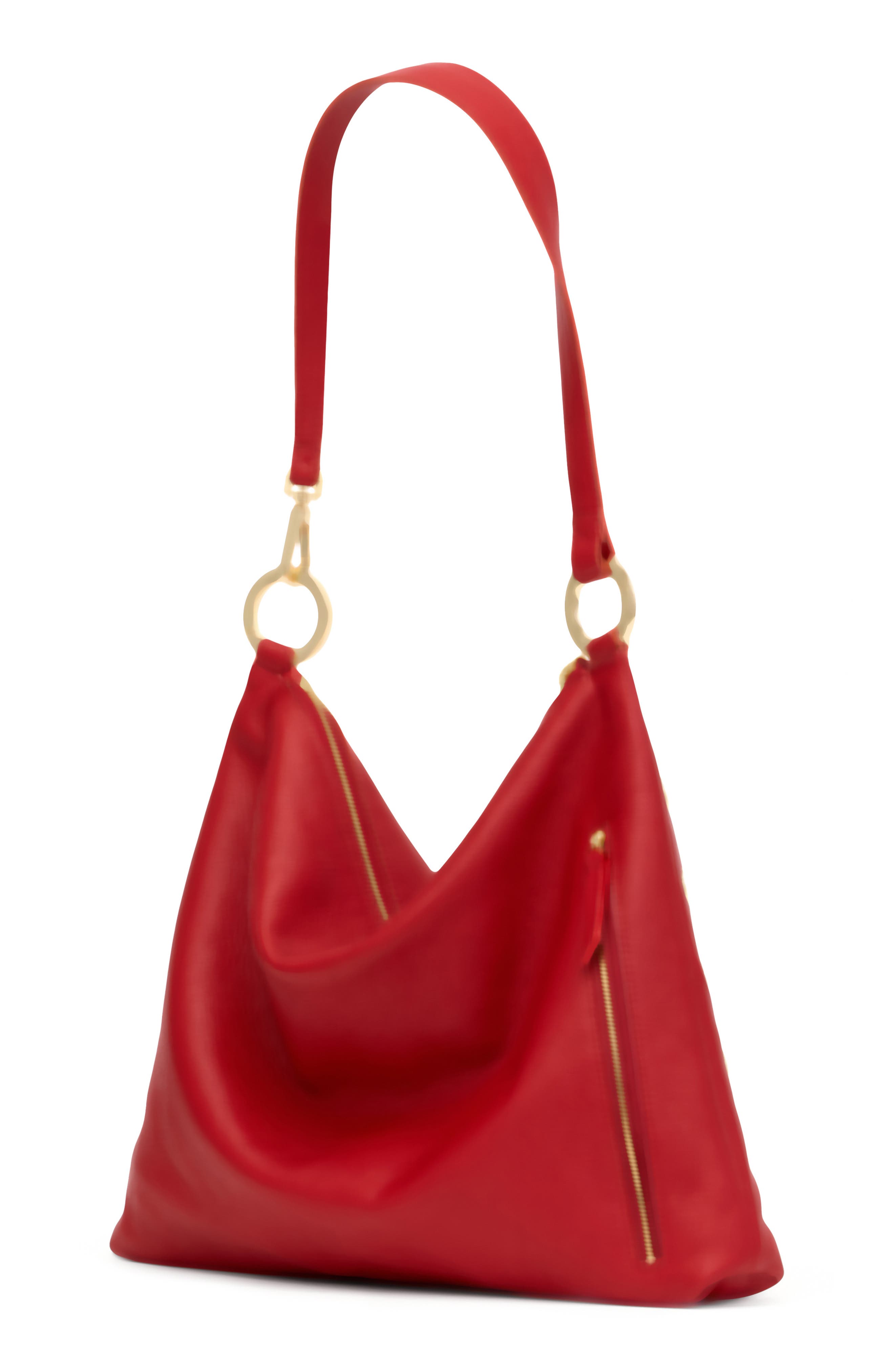 HAMMITT Large Kyle Leather Shoulder Bag, Alternate, color, Chili Red/ Gold