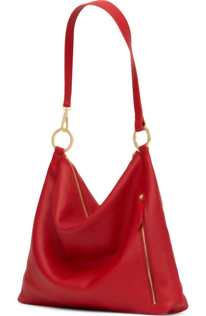 HAMMITT Large Kyle Leather Shoulder Bag, Alternate, color, Chili Red/ Gold