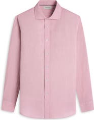 Bugatchi Axel Shaped Fit Linen Button-Up Shirt