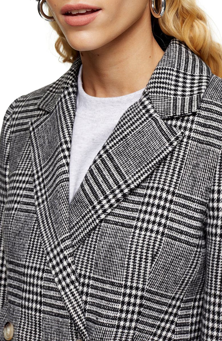 Topshop Monochrome Check Blazer, Alternate, color, 