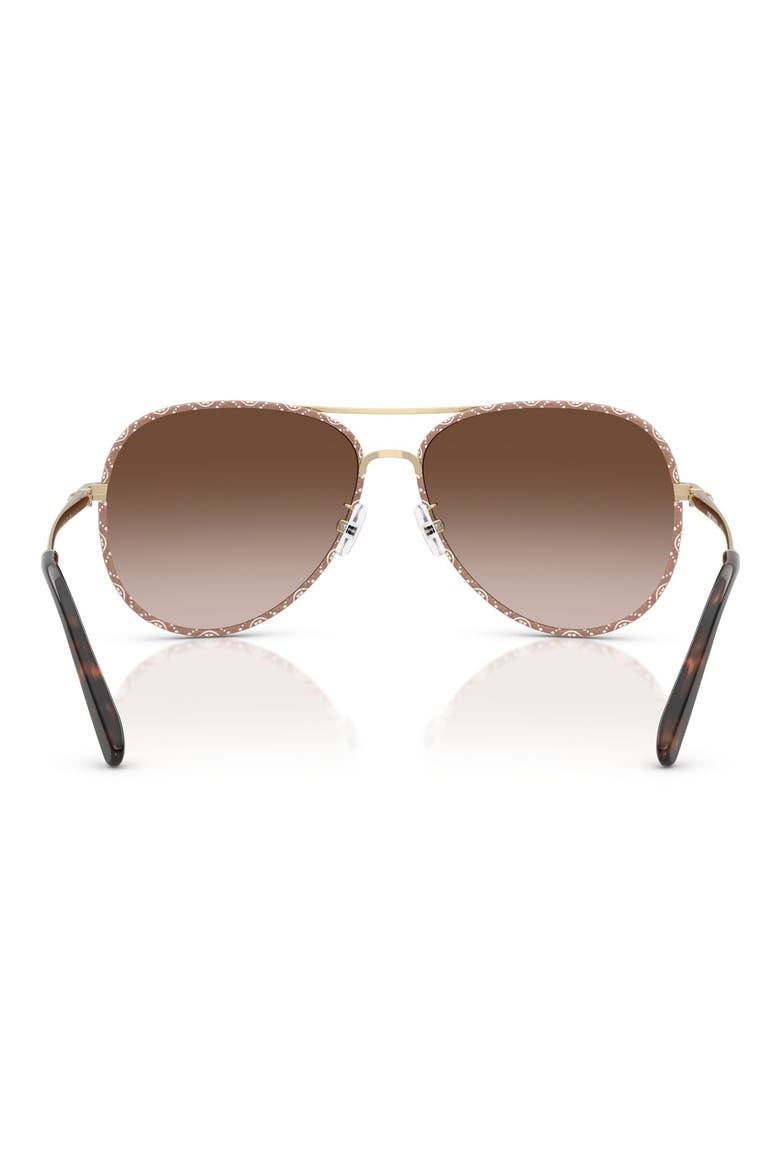 58mm Pilot Sunglasses, Alternate, color, BROWN GRADIENT