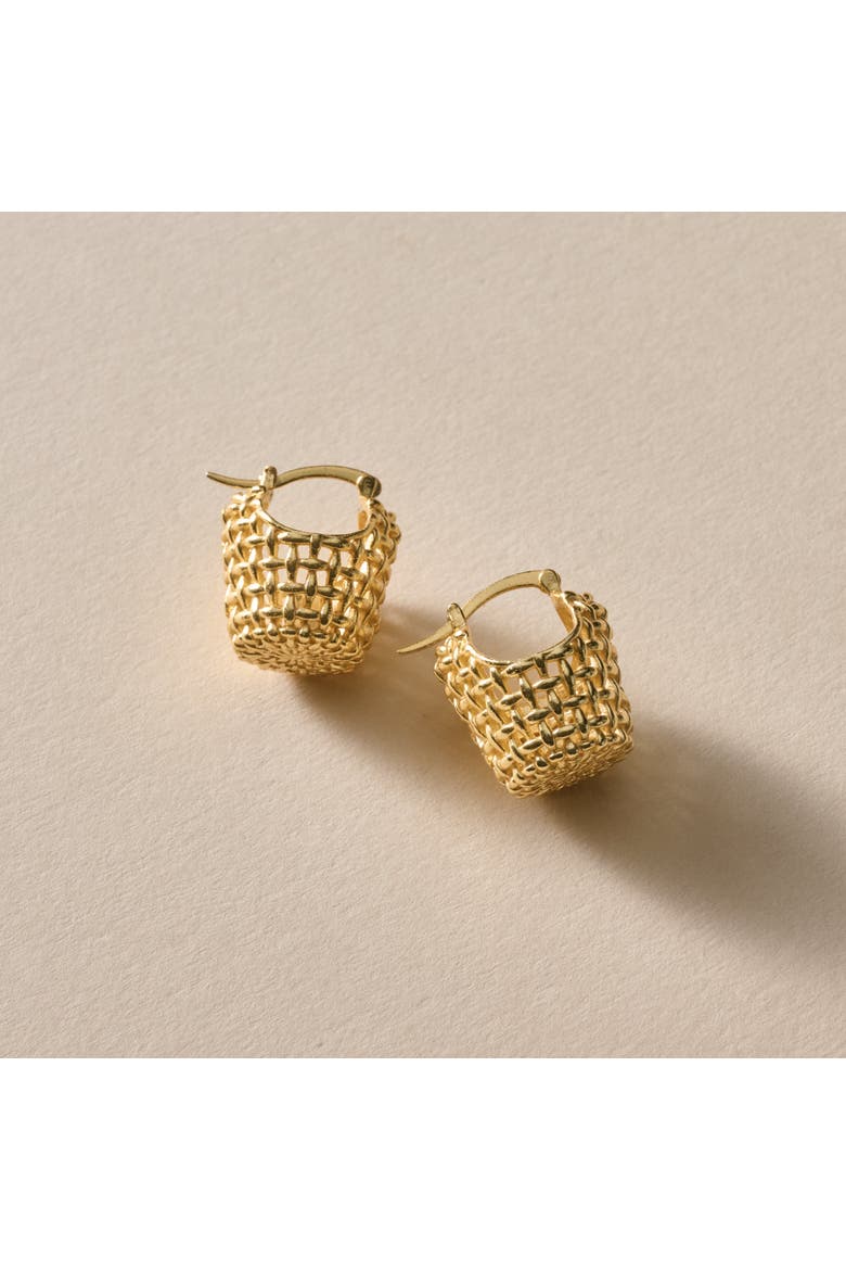Jiya Basket Shaped Earrings, Alternate, color, Gold