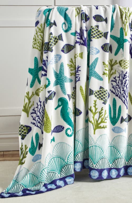 Luxury Home Ocean Coral Nautical Plush Throw Blanket