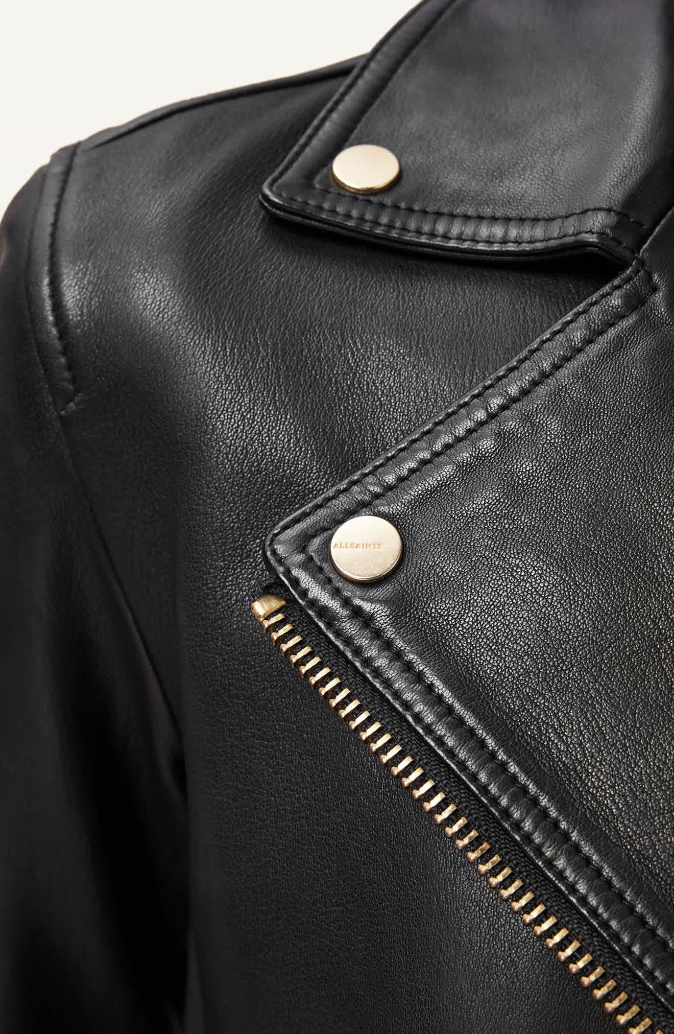 Женские куртки AllSaints Dalby Leather Biker Jacket — фото 3