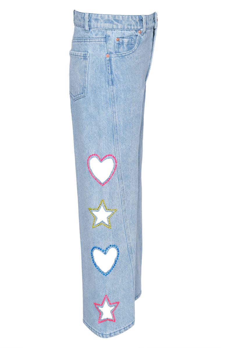 Hannah Banana Kids' Side Cutout Wide Leg Shorts, Alternate, color, Denim Blue