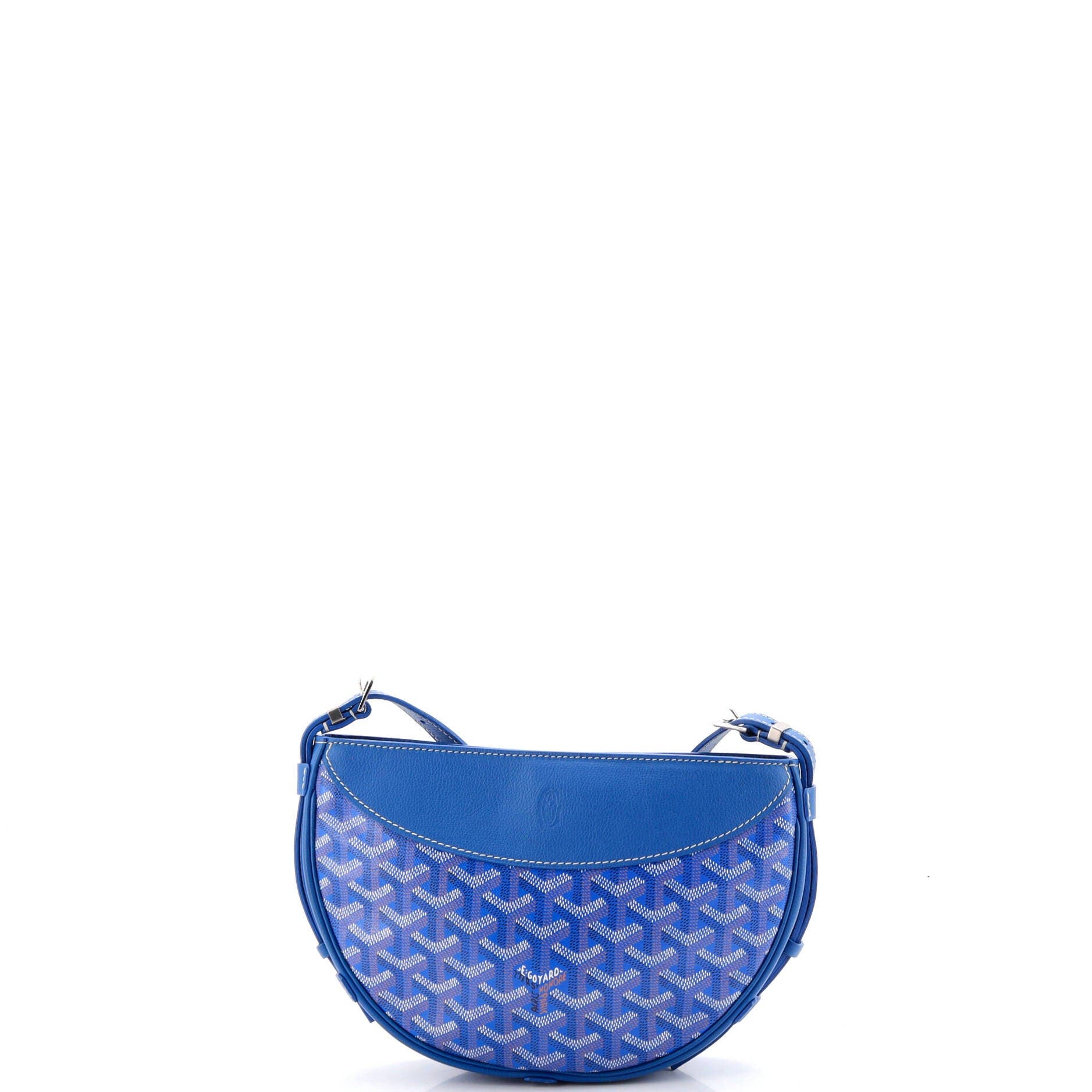 Hirondelle Shoulder Bag Coated Canvas and Leather, Alternate, color, Blue