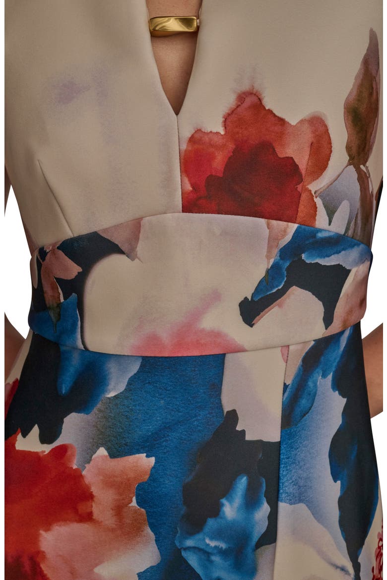 Keyhole Front Sleeveless Sheath Dress, Alternate, color, CINNAMON MULTI
