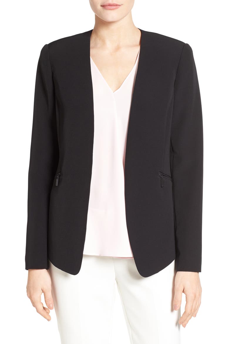 Zip Pocket Blazer, Main, color, RICH BLACK