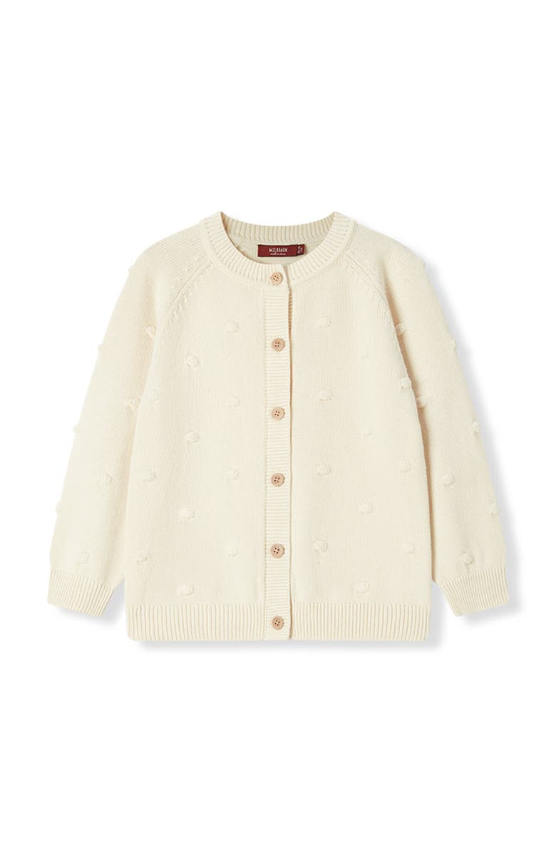 Milkbarn Knit Popcorn Cardigan, Main, color, Snow