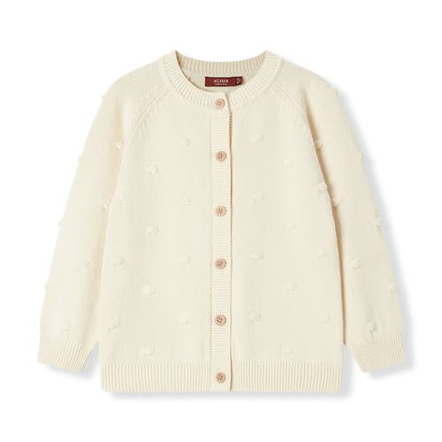 Milkbarn Knit Popcorn Cardigan In White