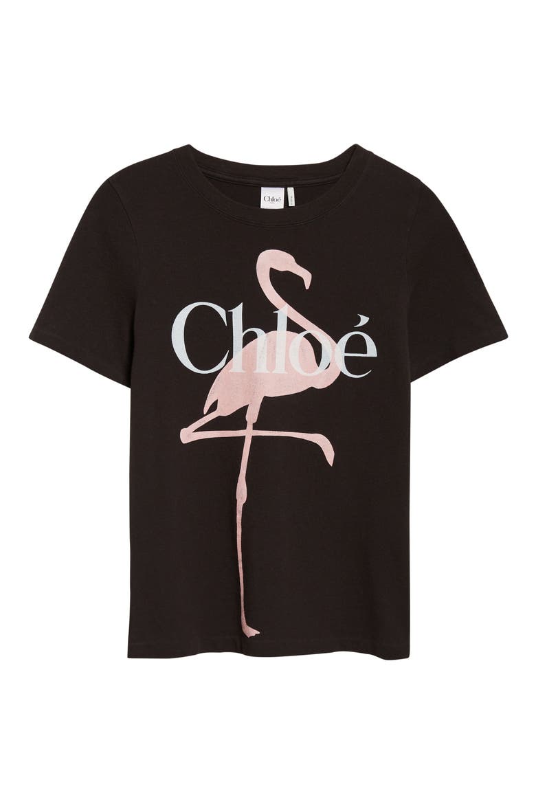 Flamingo Organic Cotton Graphic T-Shirt, Alternate, color, ASH BLACK