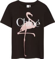 Chloé Flamingo Organic Cotton Graphic T-Shirt