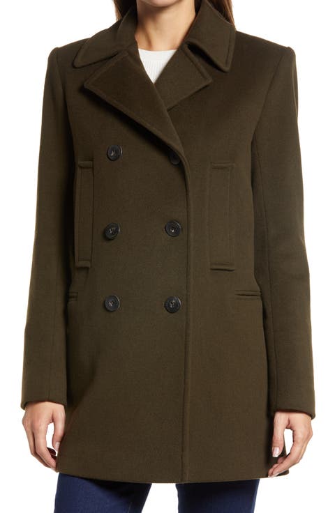 Fleurette Boyfriend Wool Double Breasted Peacoat