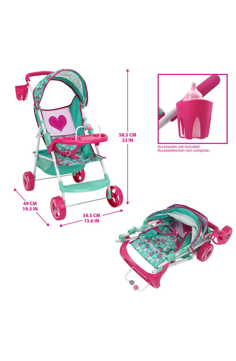 509 Crew Sarah Doll Heart Stroller, Alternate, color, Multicolored