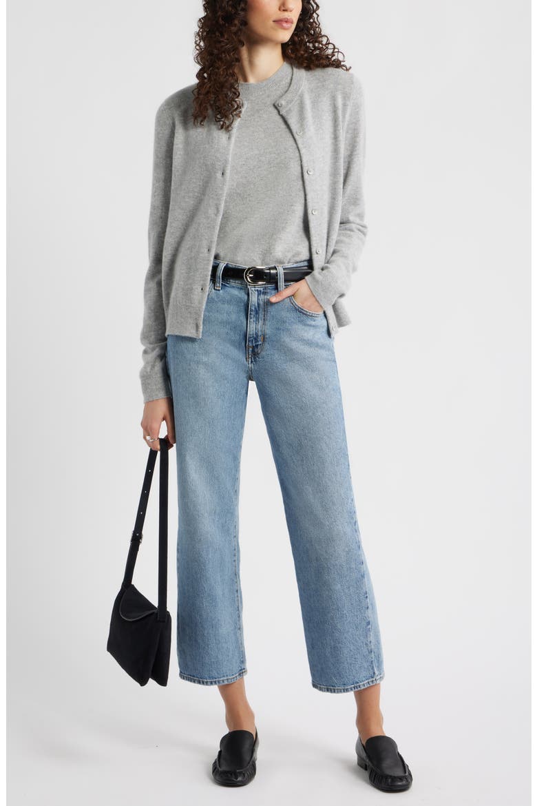 High Waist Crop Straight Leg Jeans, Alternate, color, AURORA WASH