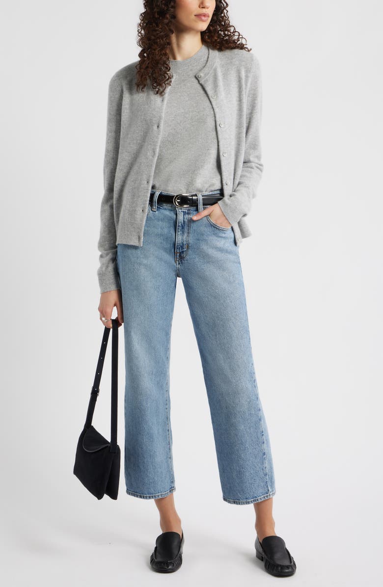 Nordstrom High Waist Crop Straight Leg Jeans, Alternate, color, Aurora Wash