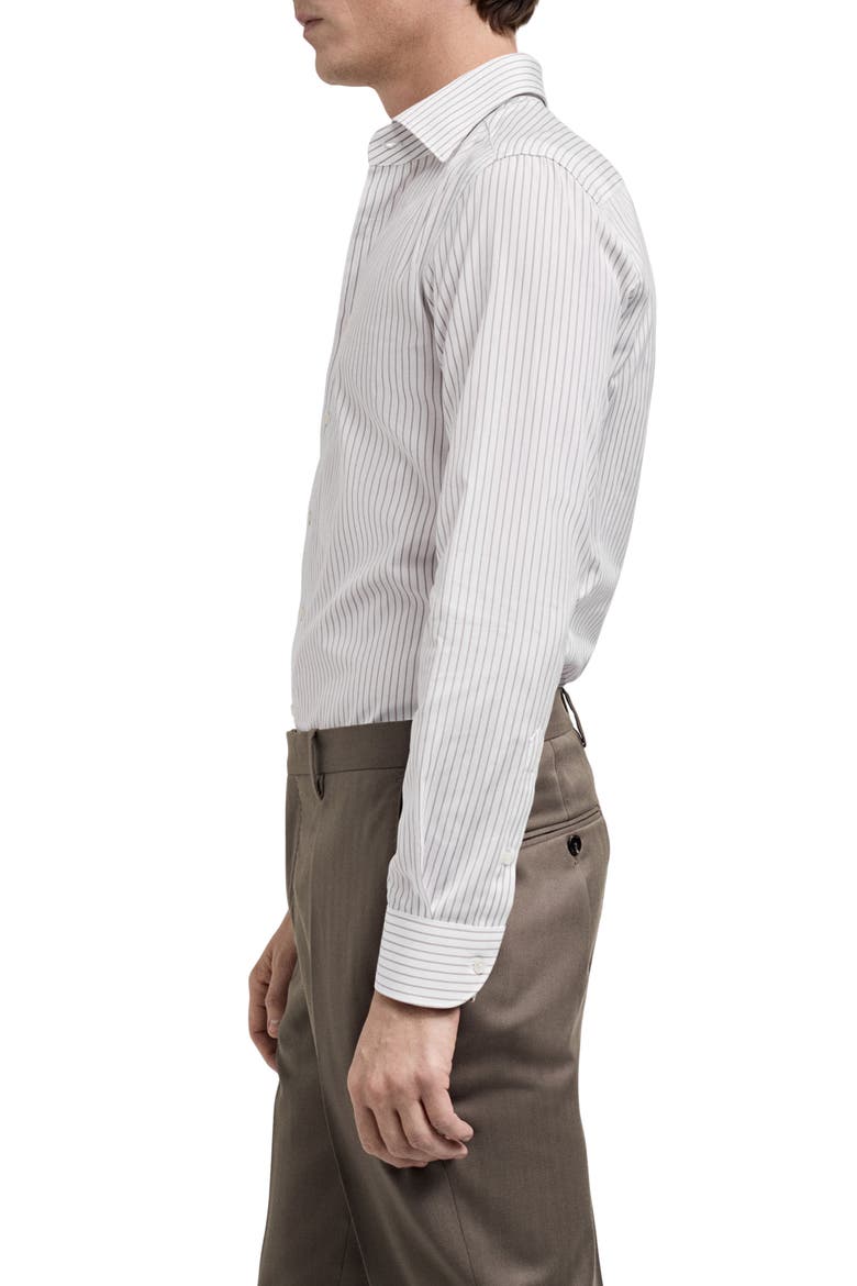 Stripe Cotton Button-Up Shirt, Alternate, color, GREY