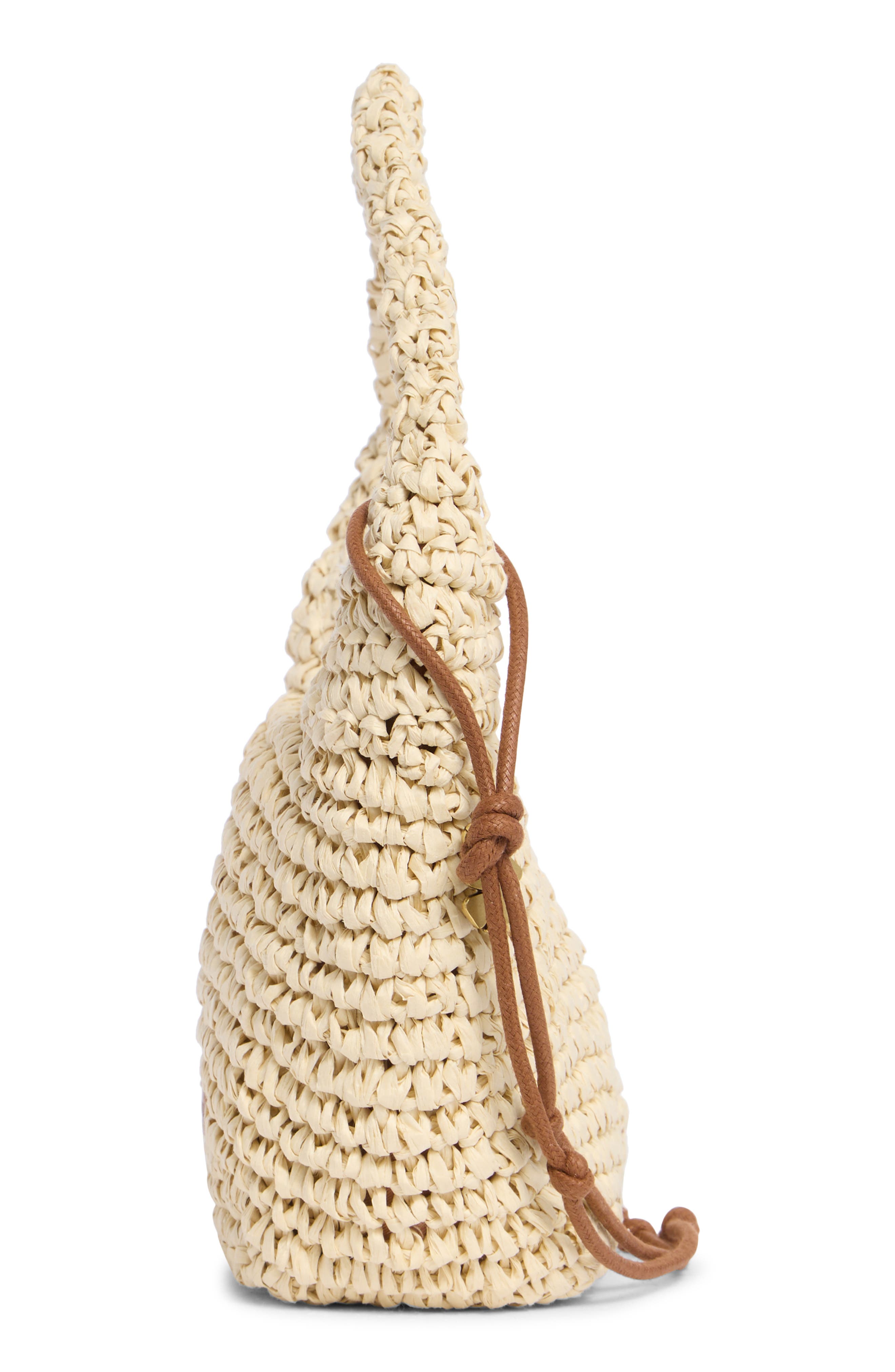 Lucky Brand Lesa Woven Raffia Shoulder Bag, Alternate, color, Natural