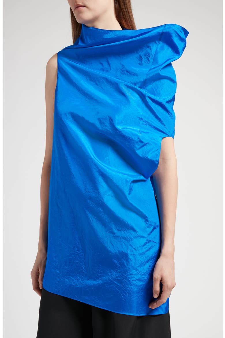 Aria Asymmetric Silk Top, Alternate, color, BLUE