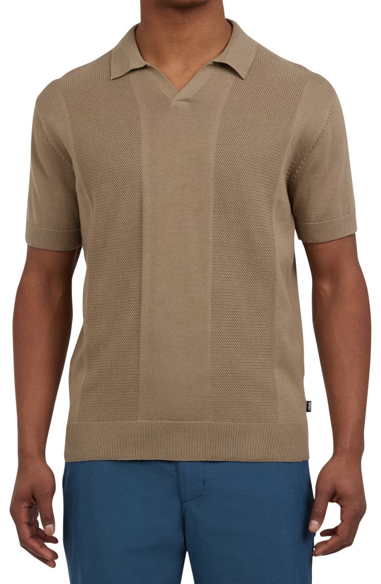 DKNY SPORTSWEAR Social Cotton Polo Sweater, Main, color, Cafe