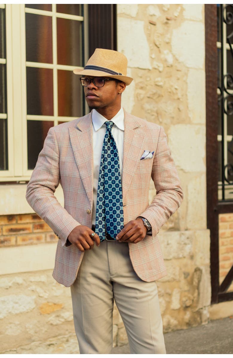 Elizabetta Zuccari - Silk Jacquard Tie for Men, Alternate, color, Sea Blue