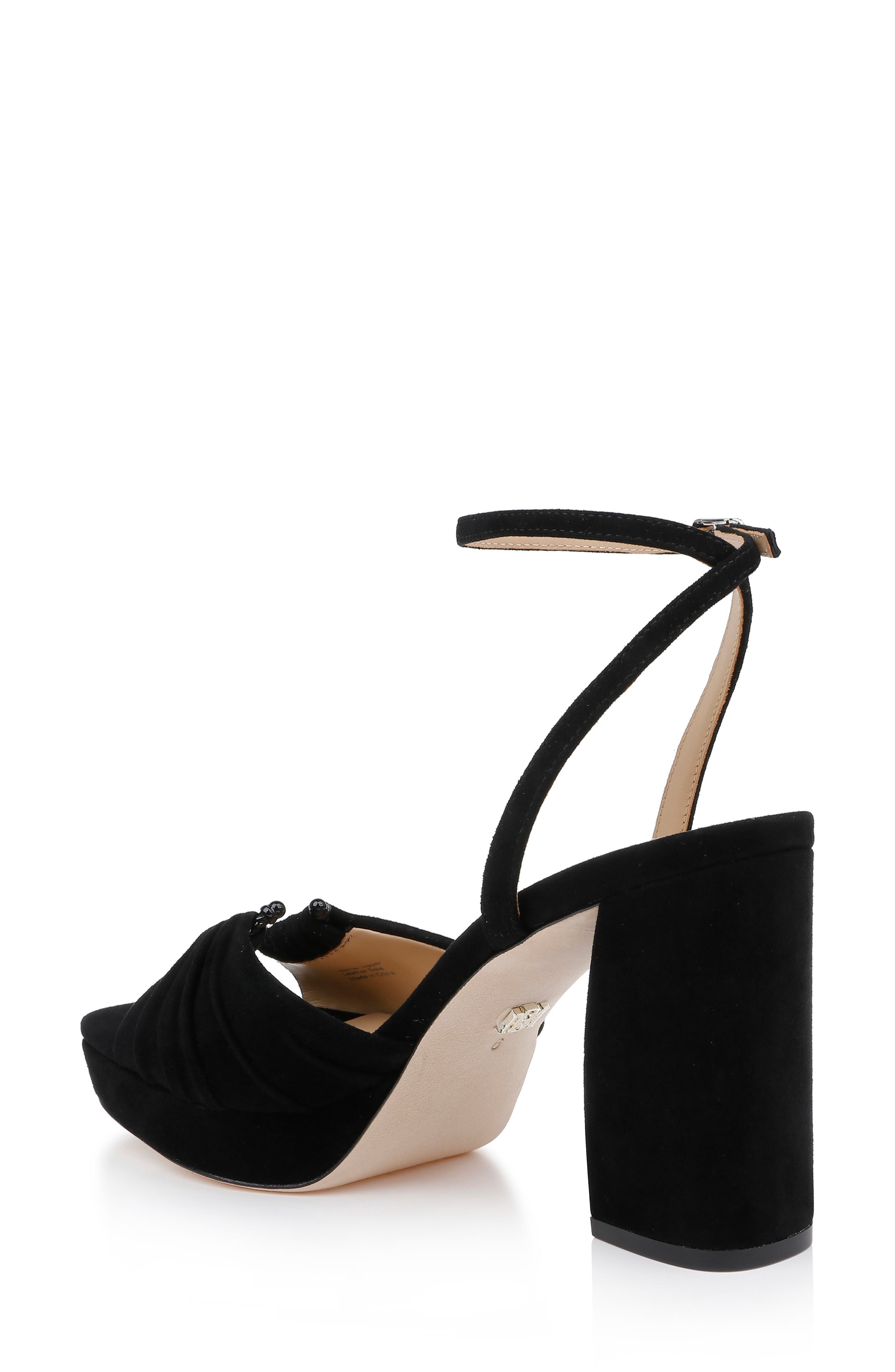 Badgley Mischka Collection Veda Ankle Strap Platform Sandal, Alternate, color, Black Suede