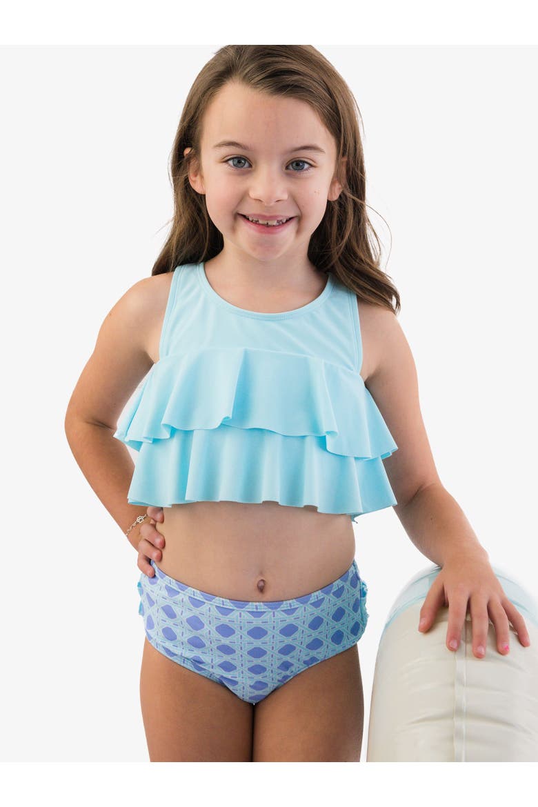 Toddler Girls Flounce Bikini, Alternate, color, Periwinkle Blue Coastal Cane
