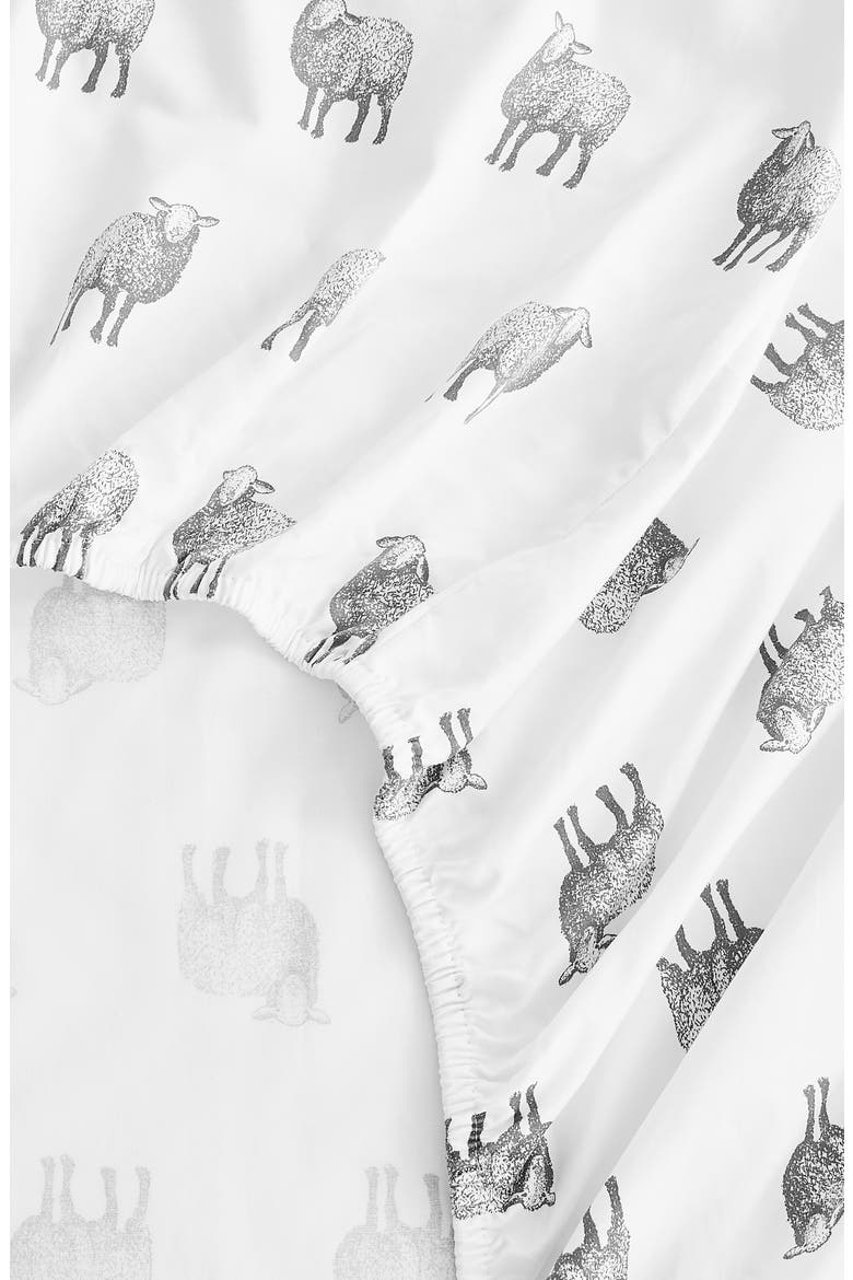 Sheep Print 400 Thread Count Cotton Sheet Set, Alternate, color, GREY