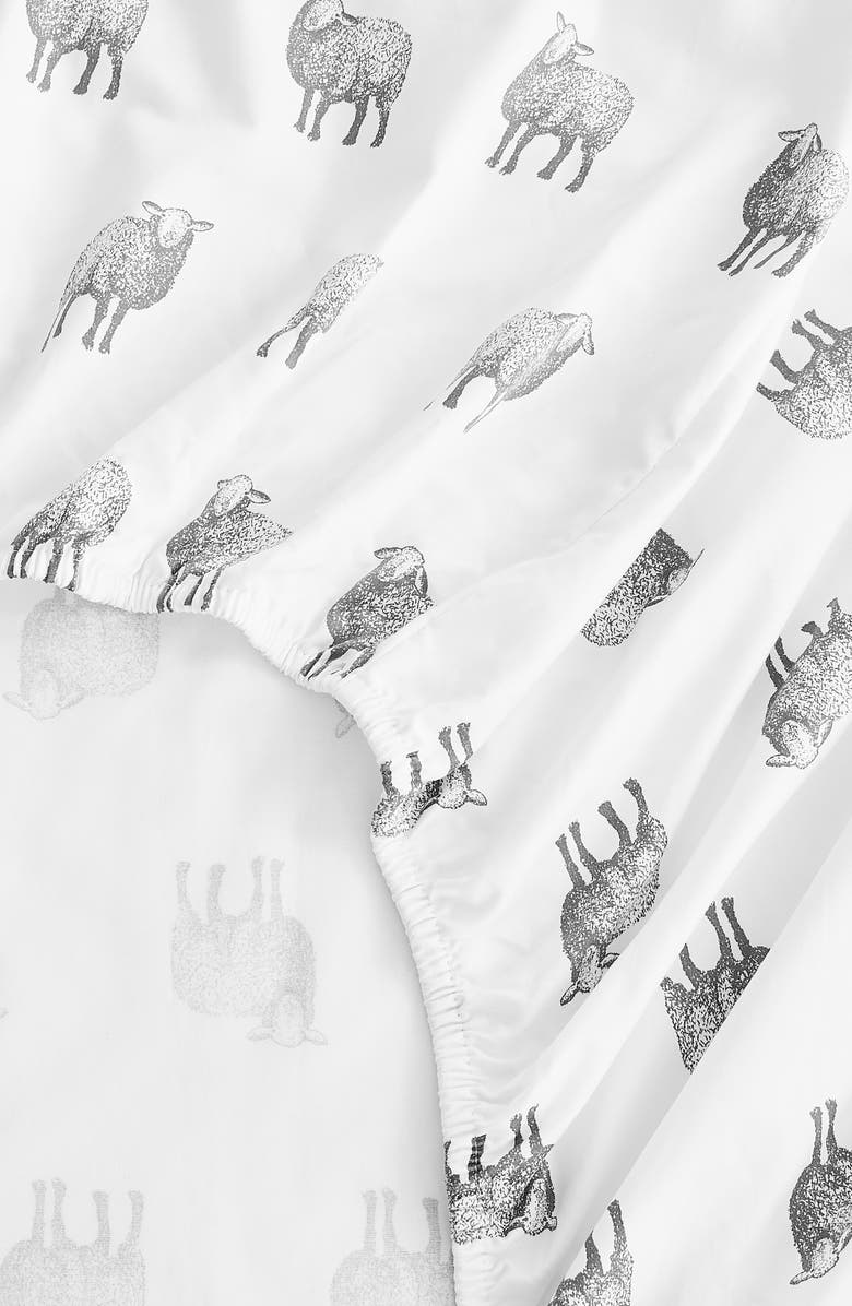 MELANGE HOME Elephant Print 400 Thread Count Cotton Sheet Set, Alternate, color, Grey