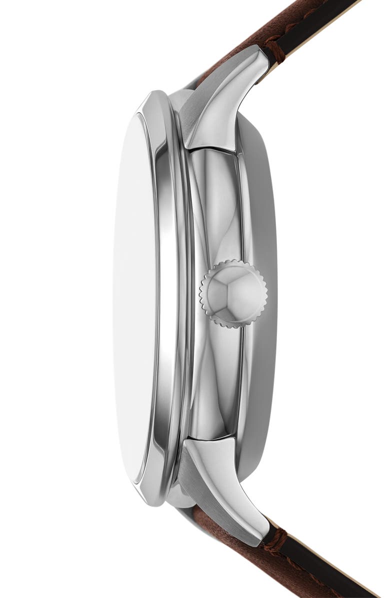 Fossil Townsman Automatic Leather Strap Watch, 44mm, Alternate, color,