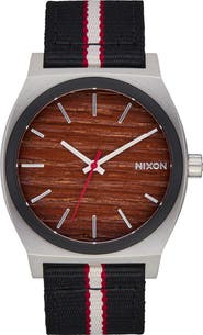 Nixon Time Teller Leather Strap Watch, 37mm