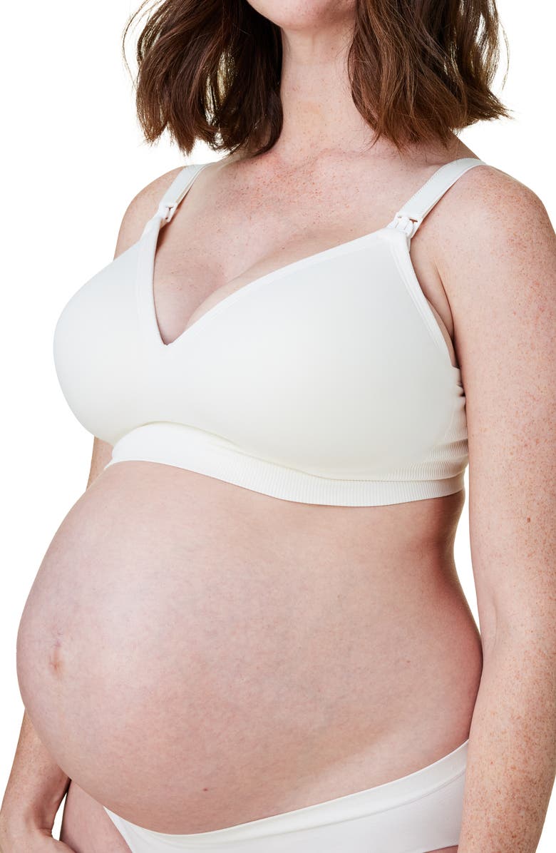 Bravado Designs Plunge Wireless Maternity/Nursing Bra, Alternate, color, Antique White