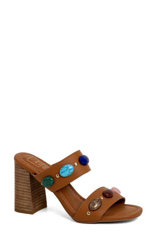 Shushop Elizabeth Block Heel Sandal In Brown