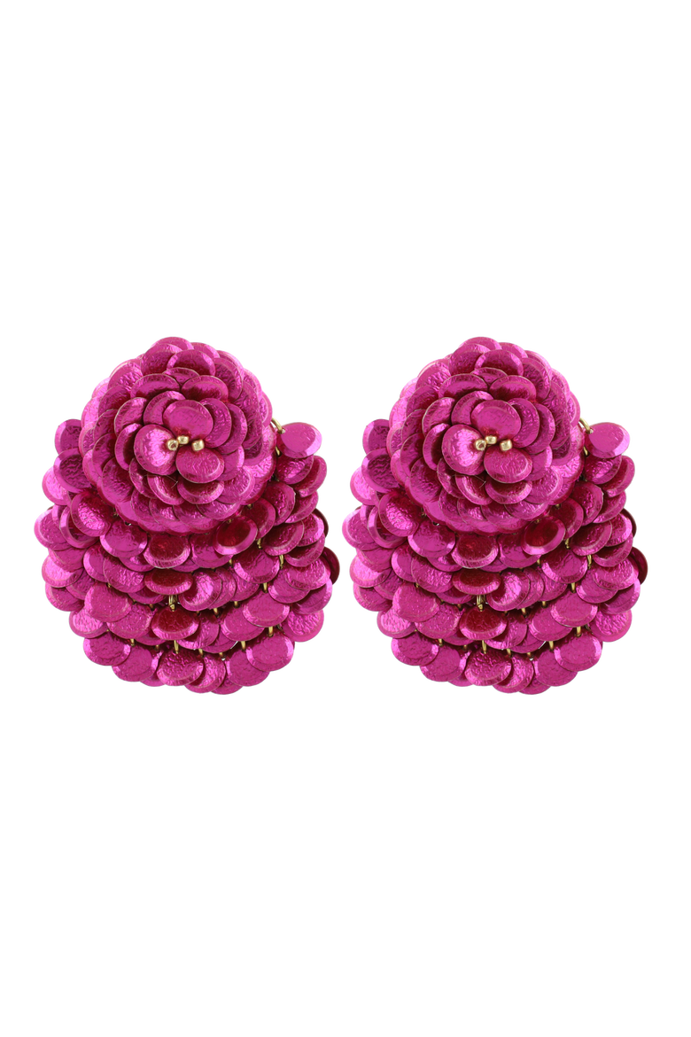 CE SQ Sequin Fan-Shaped Flower L - Metallic Fuchsia, Main, color, Metallic Fushia