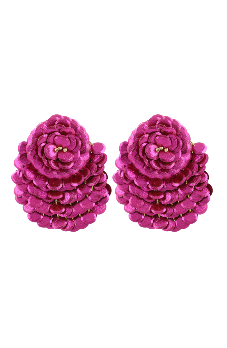 LOTT.gioielli CE SQ Sequin Fan-Shaped Flower L - Metallic Fuchsia, Main, color, Metallic Fushia