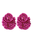 LOTT.gioielli CE SQ Sequin Fan-Shaped Flower L - Metallic Fuchsia