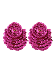 LOTT.gioielli CE SQ Sequin Fan-Shaped Flower L - Metallic Fuchsia