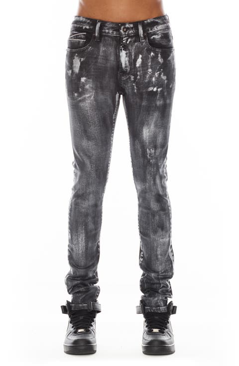 Punk Distressed Super Skinny Jeans (Phantom) (Regular & Big)