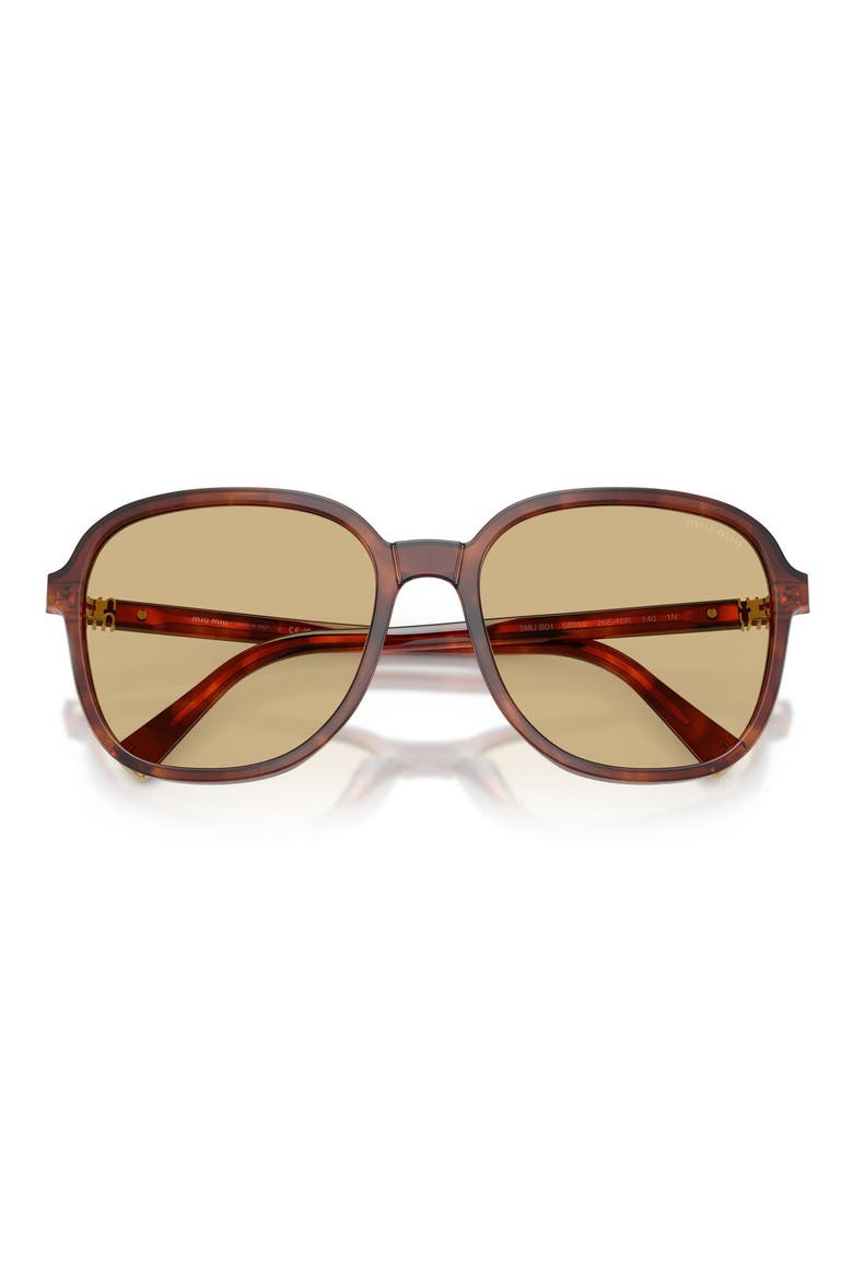 58mm Polarized Pillow Sunglasses, Alternate, color, STRIPED TOBACCO / YELLOW