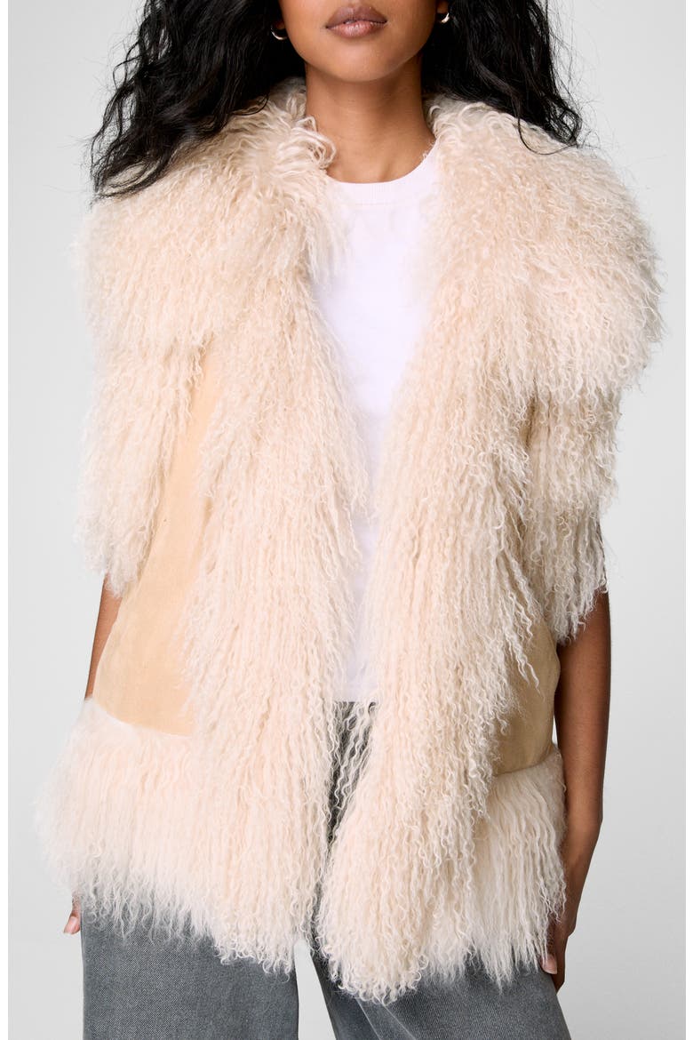 Genuine Shearling Vest, Main, color, BEIGE